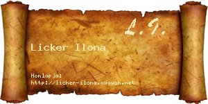 Licker Ilona névjegykártya